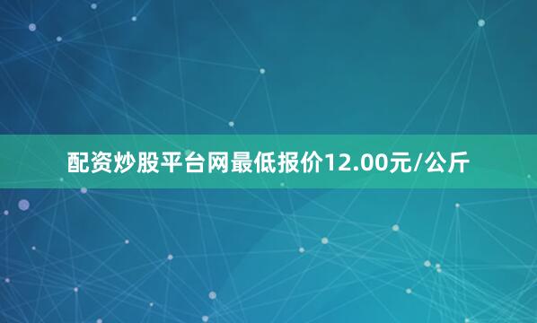 配资炒股平台网最低报价12.00元/公斤